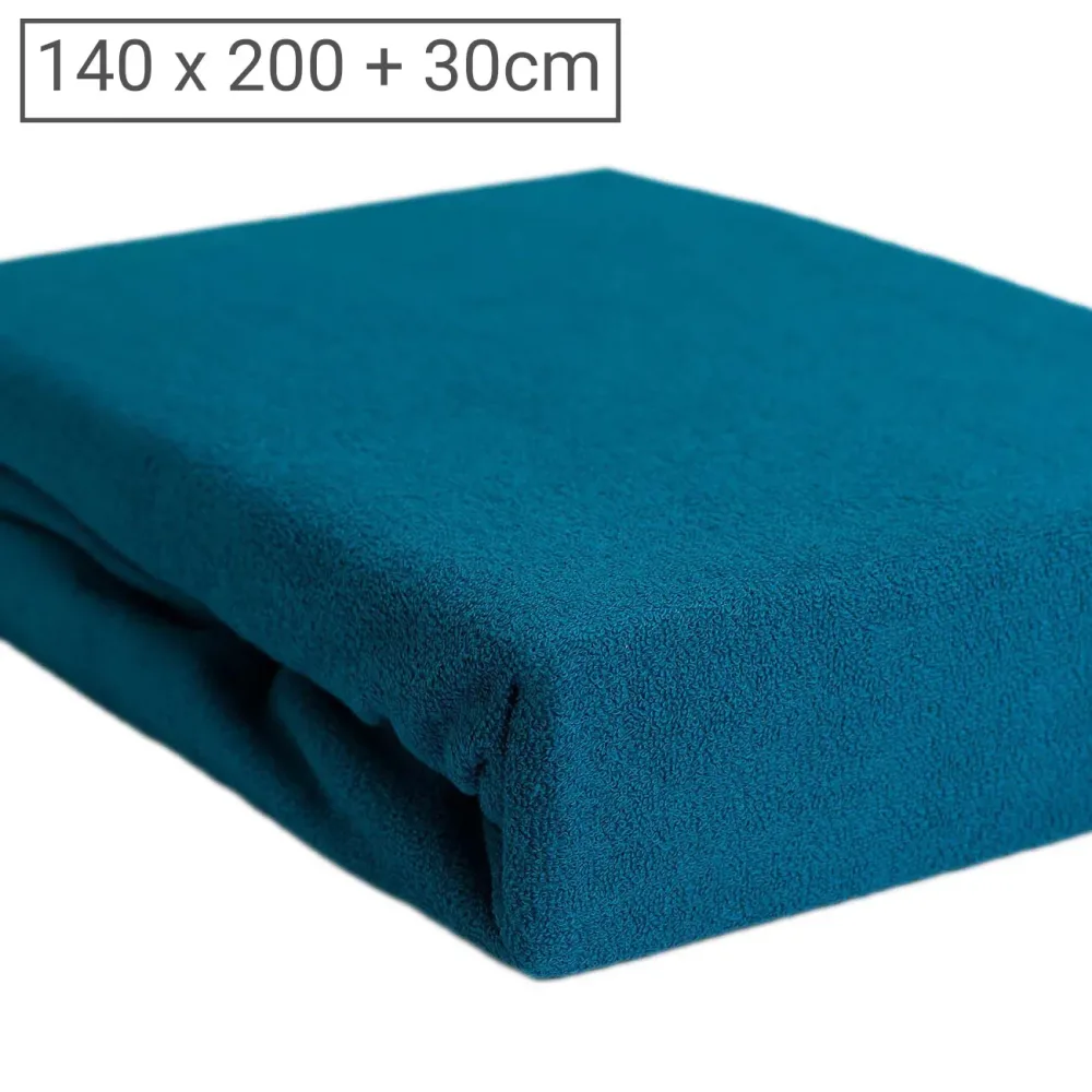 Doppelbett Luxus Frottee Fixleintuch, 80% Baumwolle, 20% Mikrofaser, petrol, 140 x 200 cm