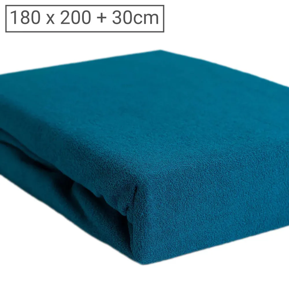 Übergrösse Luxus Frottee Fixleintuch, 80% Baumwolle, 20% Mikrofaser, petrol, 180 x 200 cm