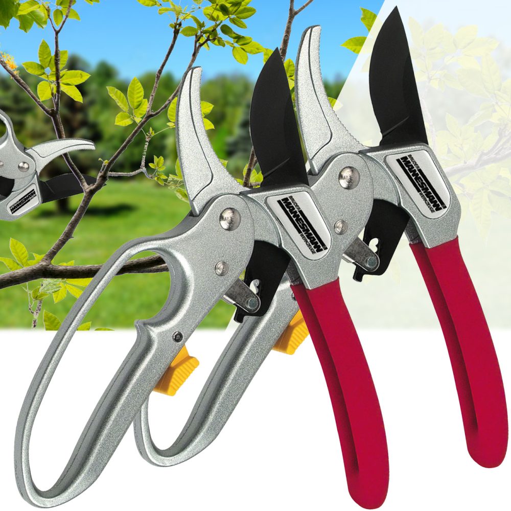 2er-Set Ratschen-Gartenschere, 25 x 9,5 x 2 cm