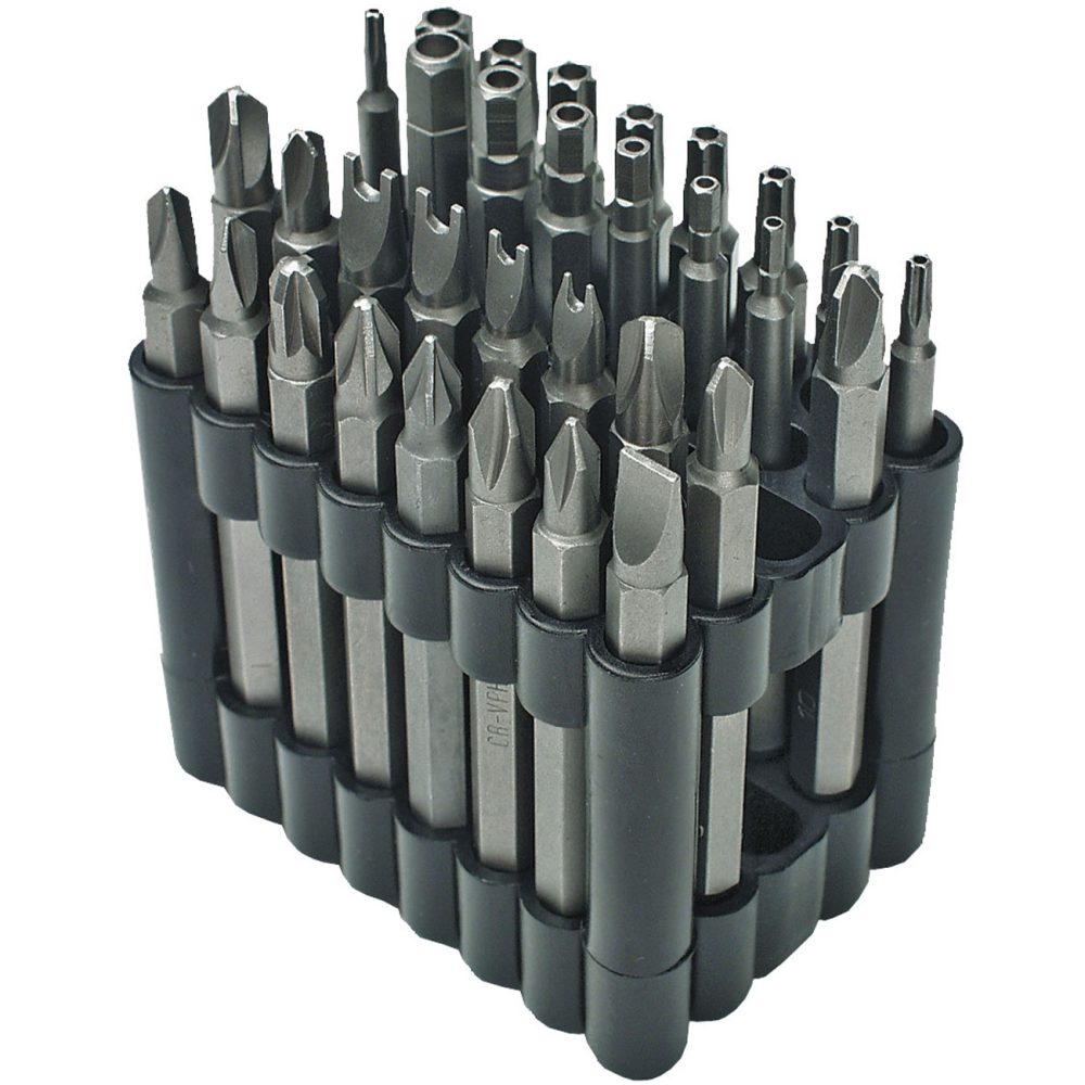 Brüder Mannesmann M29732 Bit-Set 32teilig T-Profil mit Loch, Kreuzschlitz Phillips, Kreuzschlitz Pozidriv, Schlitz,