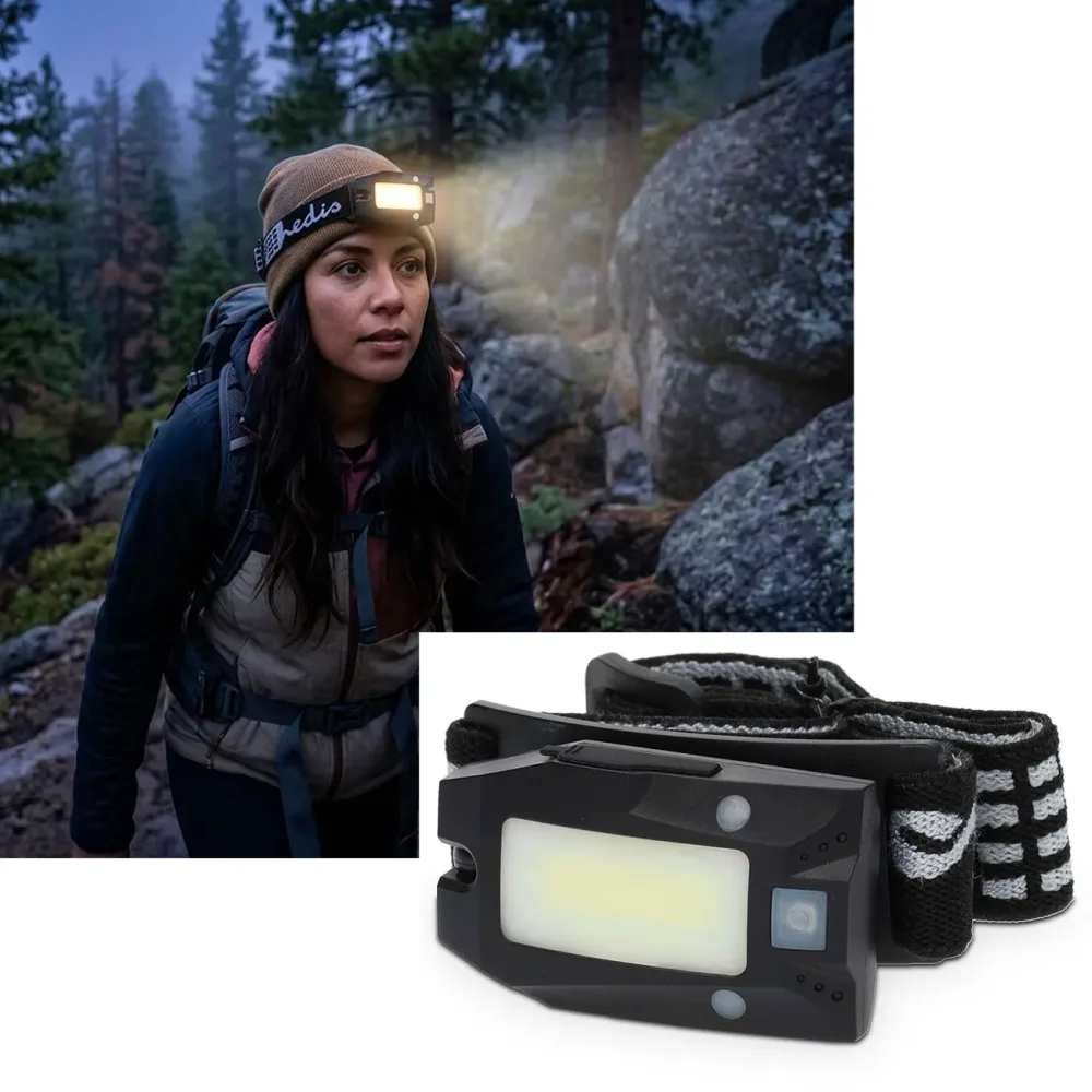 LED-Stirnlampe mit Gestensteuerung, IPX4