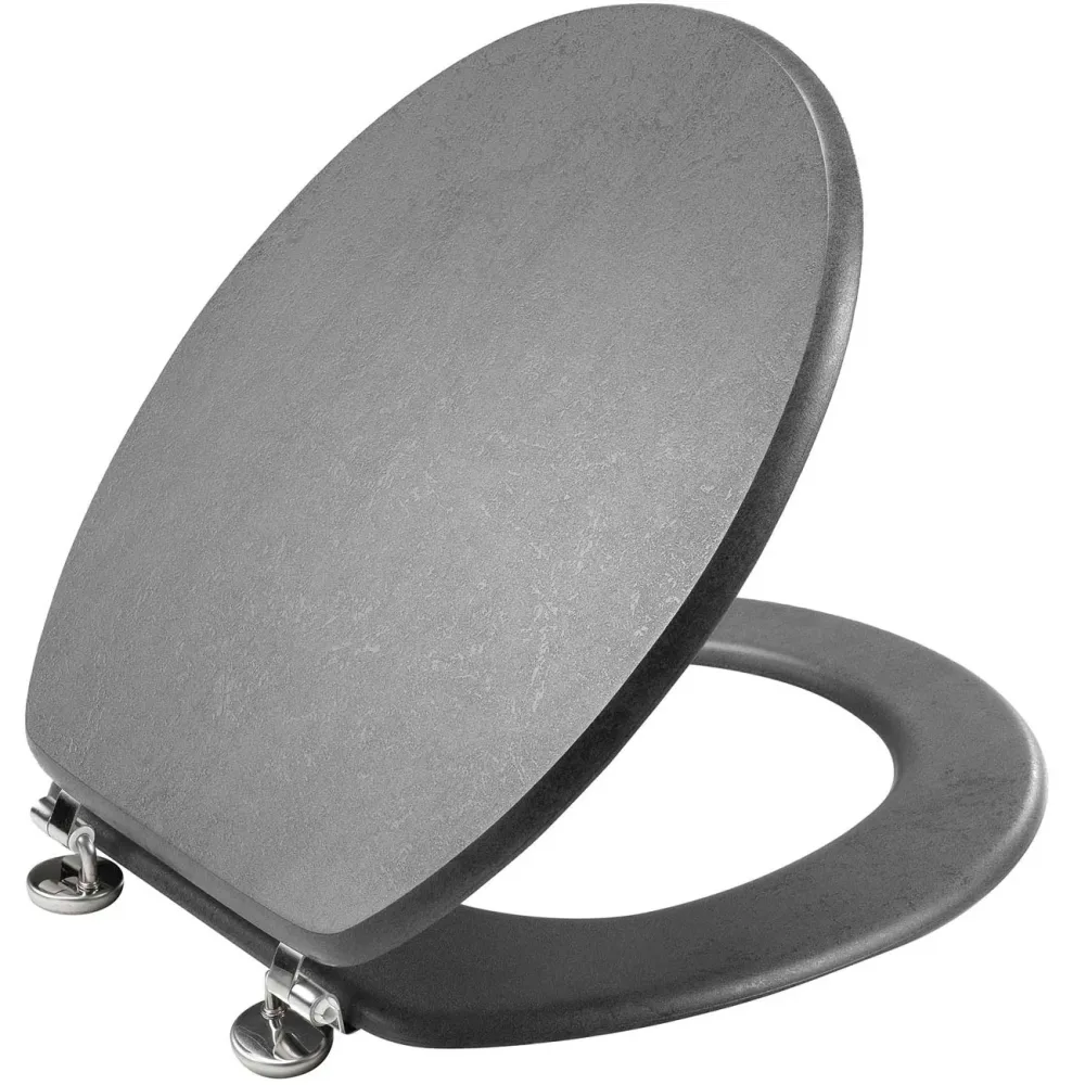 Toilettendeckel, Alu Optik, 37,5 x 46 cm