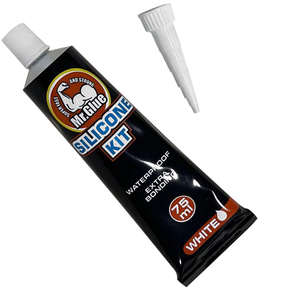 Silikon-Kit, wasserdicht, weiss, 75g Tube