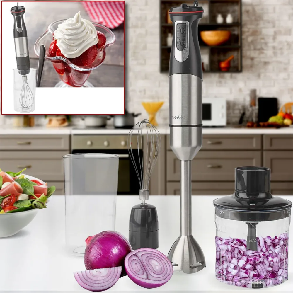 Nedis KAHB400CAL Stabmixer 800 W Aluminium, Schwarz