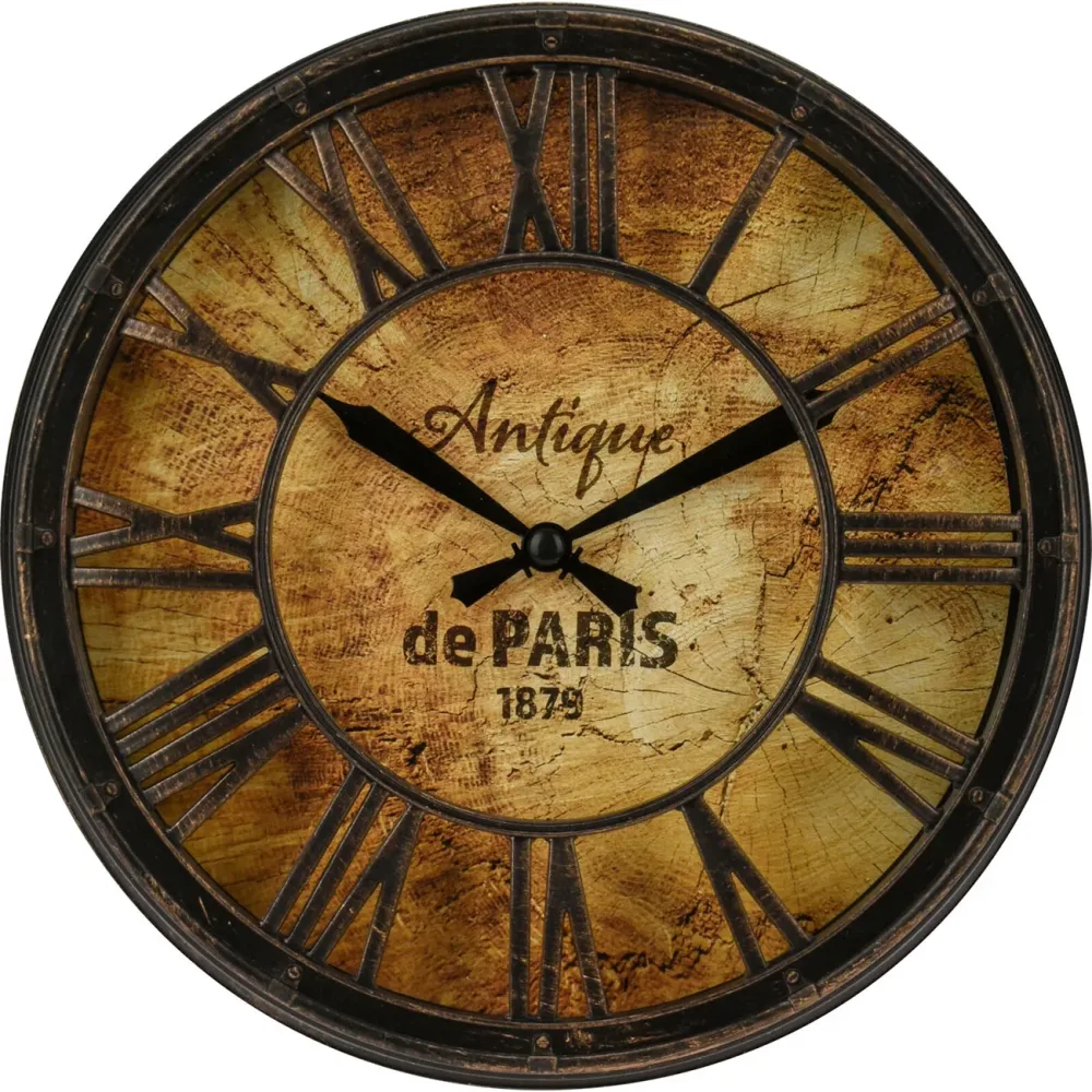 Wanduhr mit römischen Zahlen, Antik-Design, Ø 21 cm