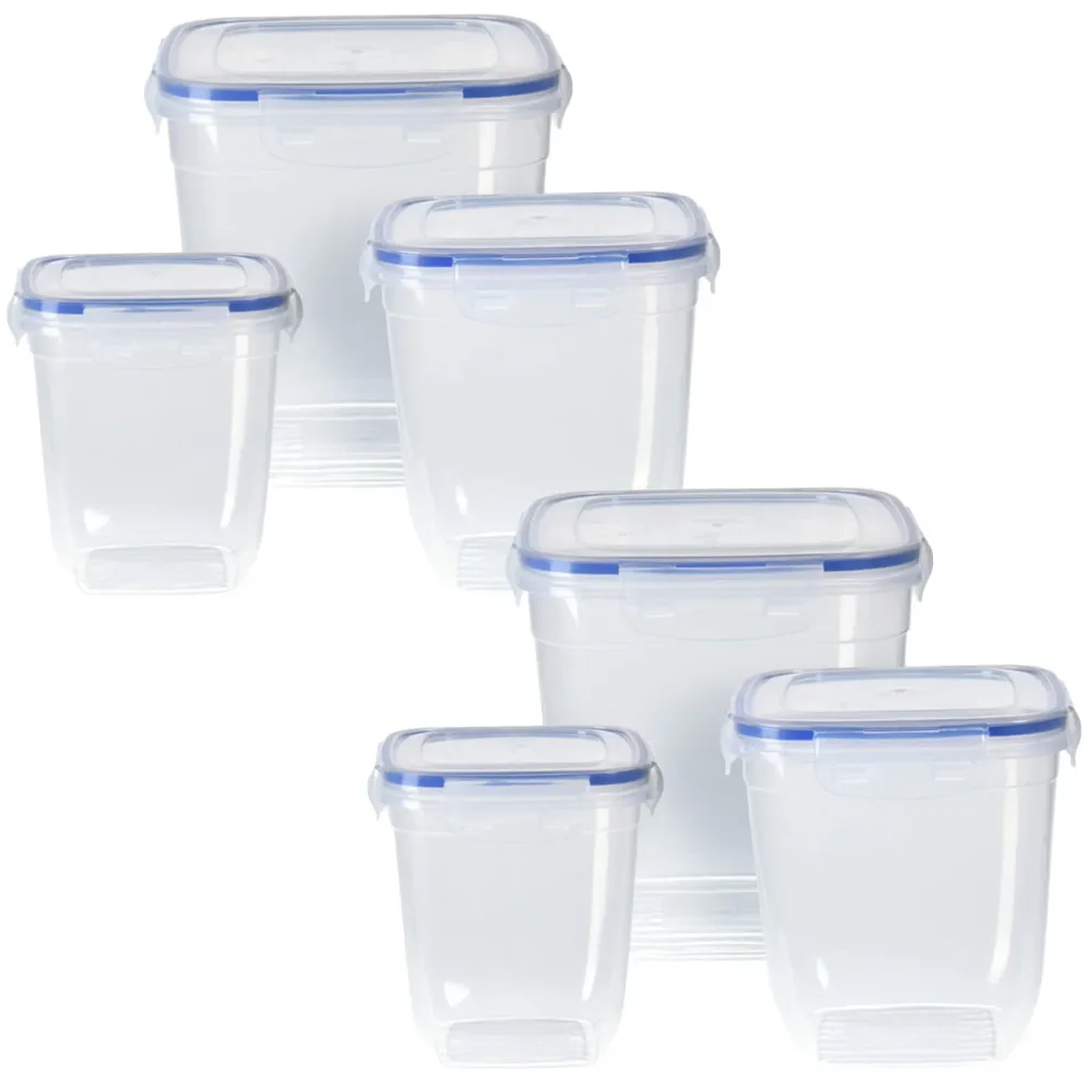 Vorratsdosen, 6er-Set, je 2 x 1100/1950/3250ml, transparent