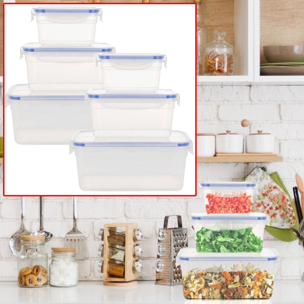 Vorratsboxen, 6er-Set, je 2x 500/900/1500ml, transparent