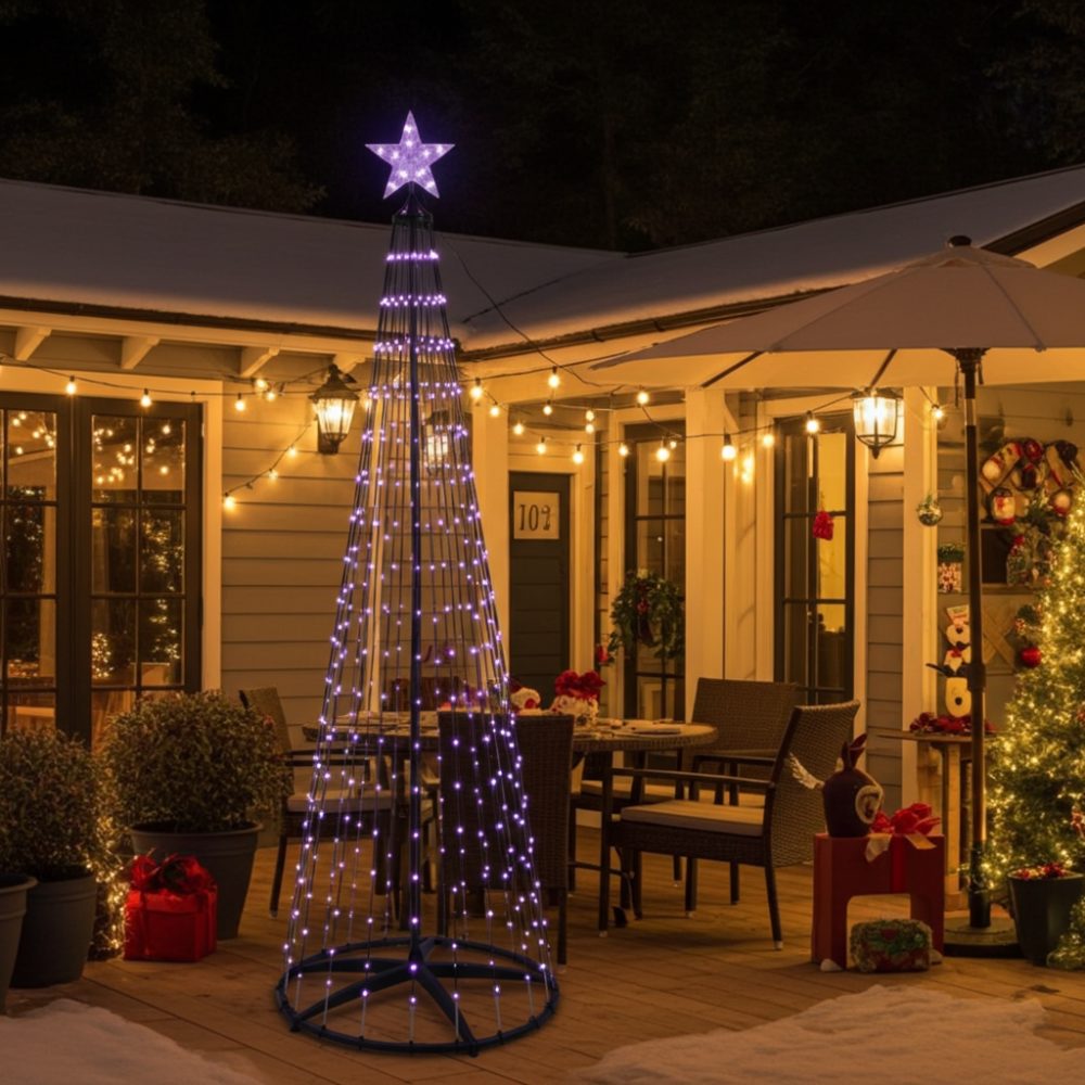 LED-Weihnachtsbaum Kegelform, mehrfarbig 570 LEDs, 300 cm