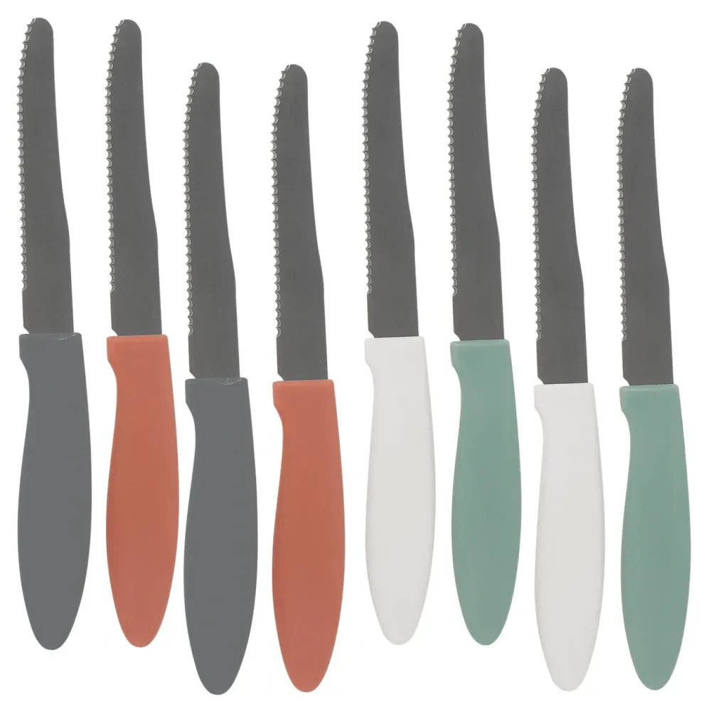 Steakmesser-Set, 8 Stück in 4 verschiedenen Farben, 20.5cm