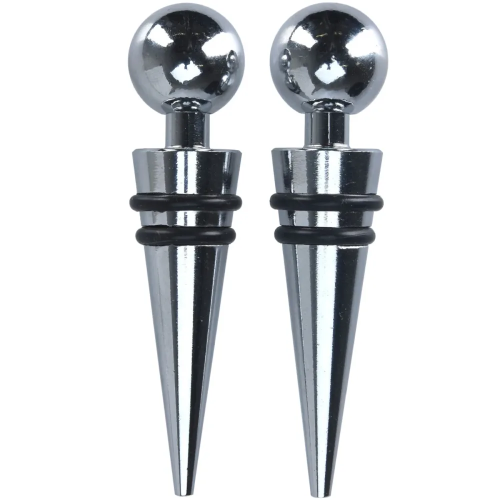 Flaschenverschluss 2er-Set, verchromtes Metall