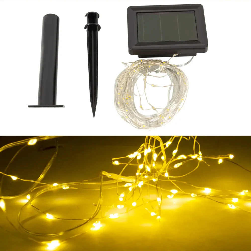 Solar Lichterdraht, 100 LED, IP44
