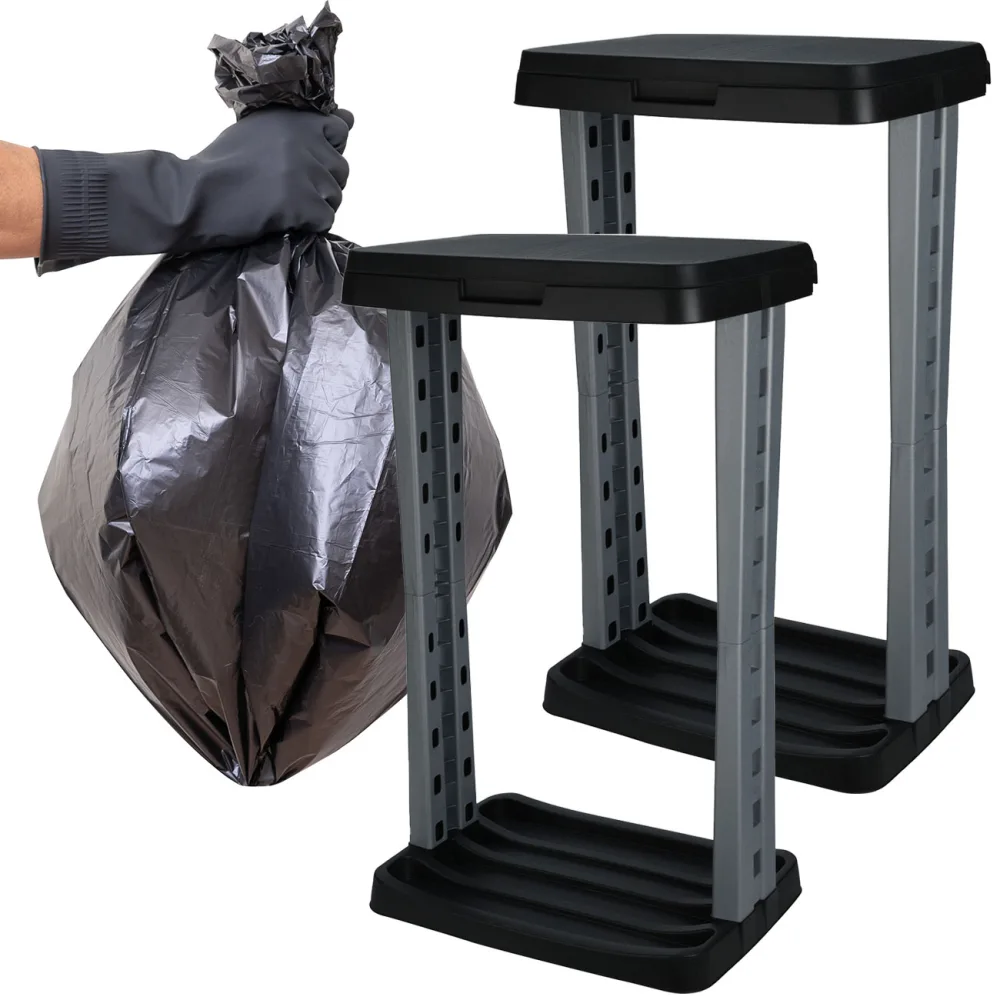 2er-Set Abfallsackständer mit Deckel, 60 Liter