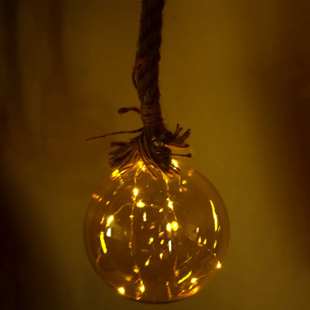 LED-Weihnachtskugel aus Glas mit Timer-Funktion, Ø 15 cm, warmweiss