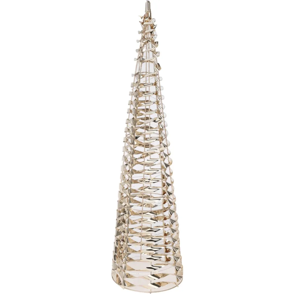Weihnachts-Lichtpyramide mit Micro LEDs und Timer, gold, H 60 cm