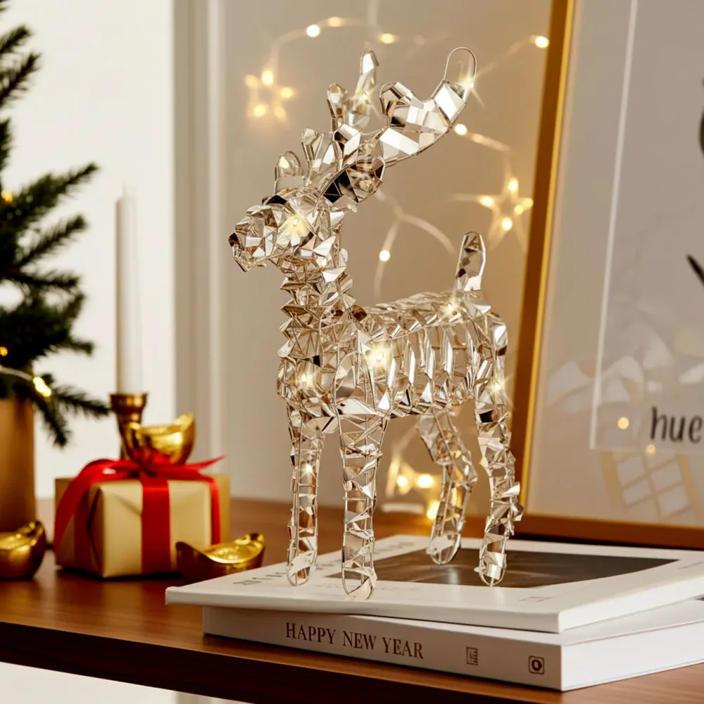 LED-Rentier mit 50x Micro-LEDs, Goldfarben, 24 x 8 x 37 cm