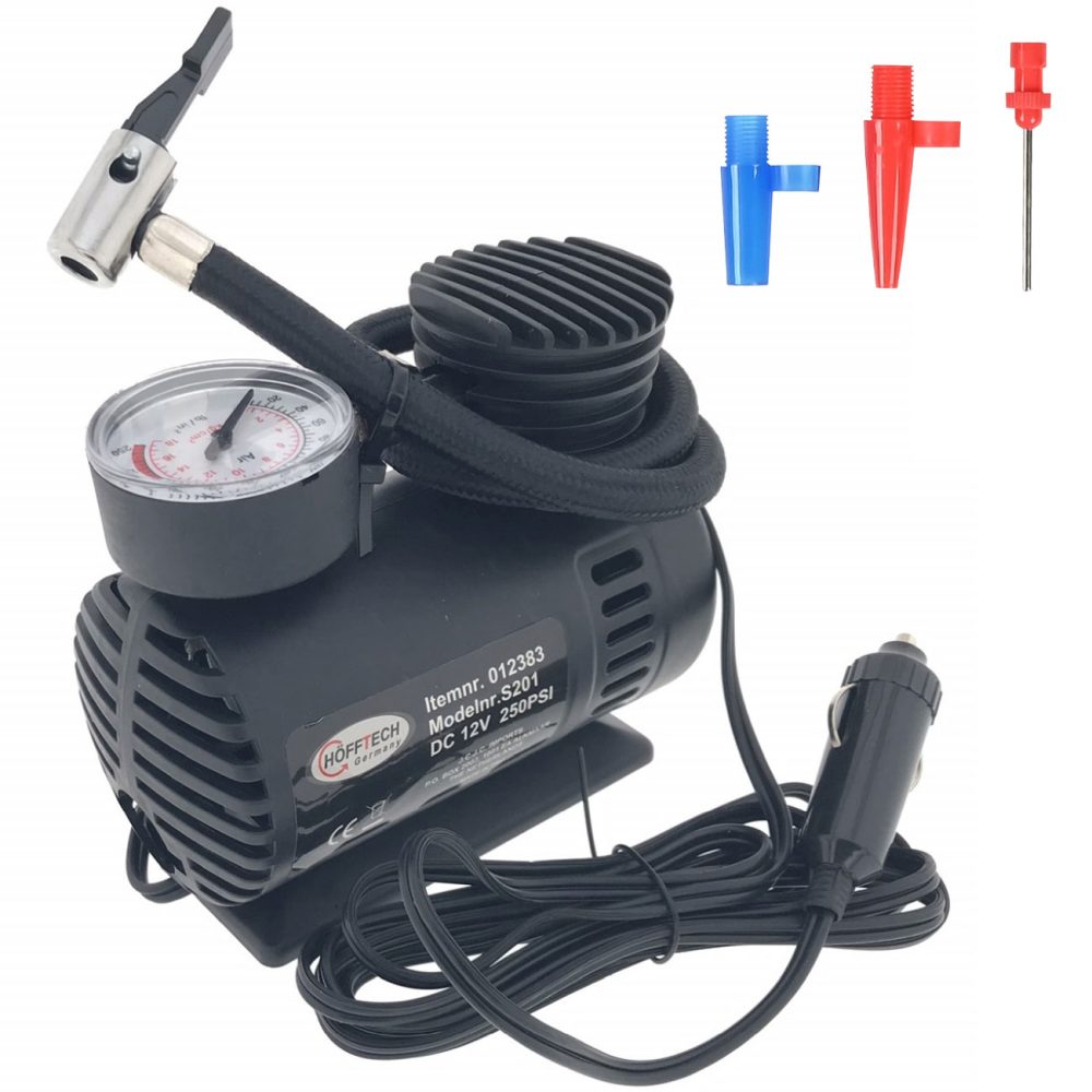 Luft-Kompressor mit Manometer, 12 V, 250psi