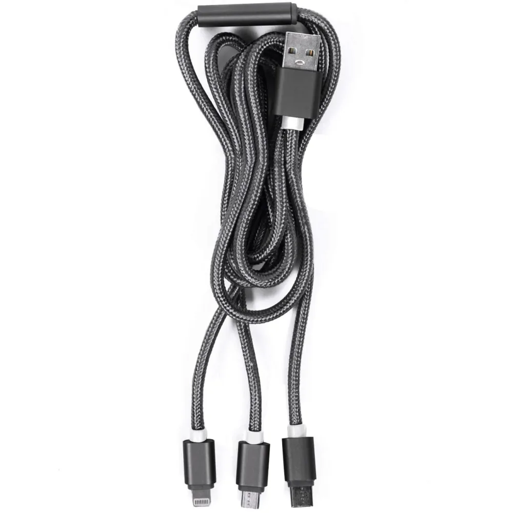 3in1 Universal USB-Ladekabel, Micro-USB, USB Typ C & Lightning, 120 cm