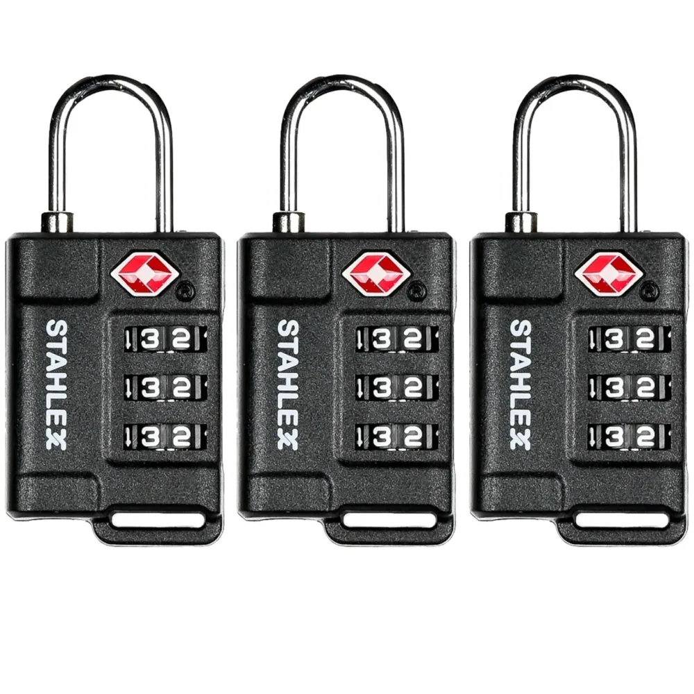 3er-Set TSA-Gepäckschloss mit 3-stelligem Zahlencode