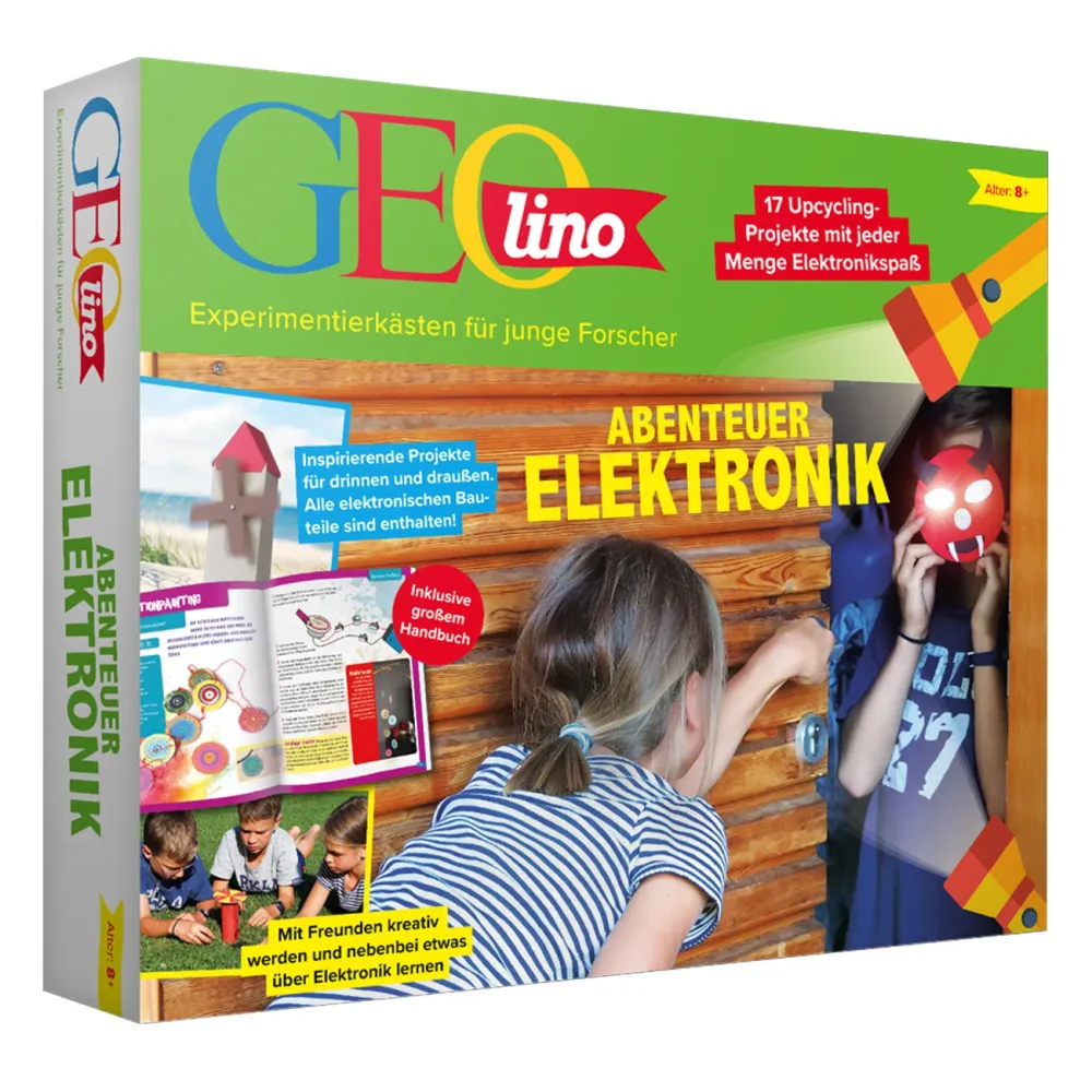 GEOlino Experimentierkasten Abenteuer Elektronik mit Solarmodul, Upcycling