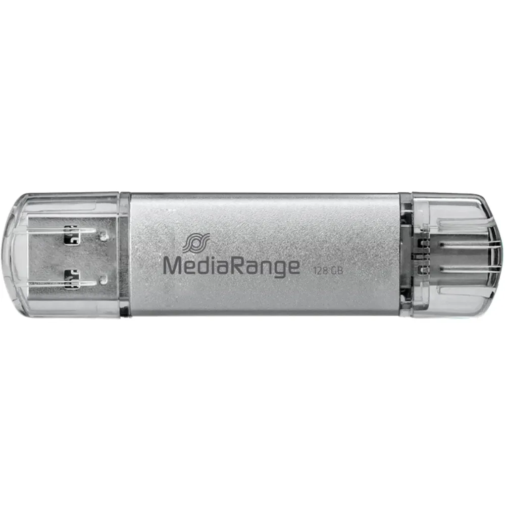 USB Speicherstick mit USBC & USB 3.0 Stecker, 128GB, silber