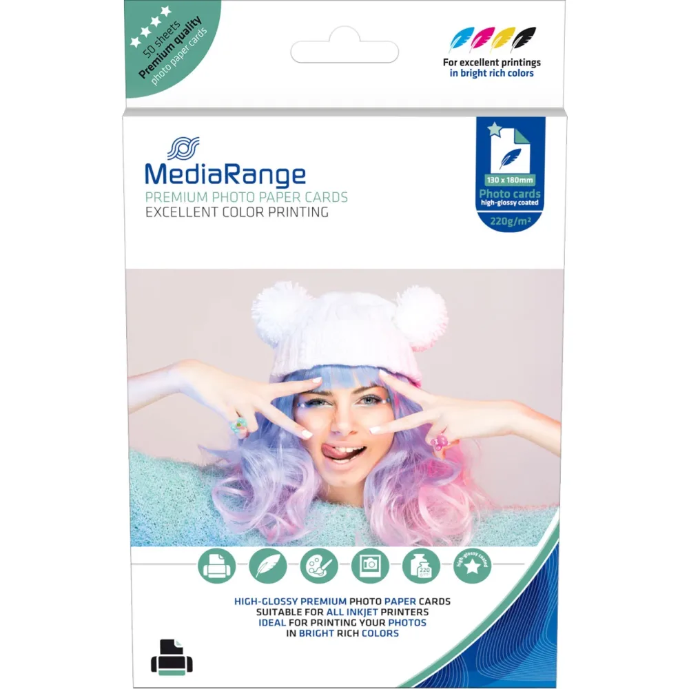 Professionelles Fotopapier für Tintenstrahldrucker, 13 x 18 cm 200g/m², hochglanz, 50 St