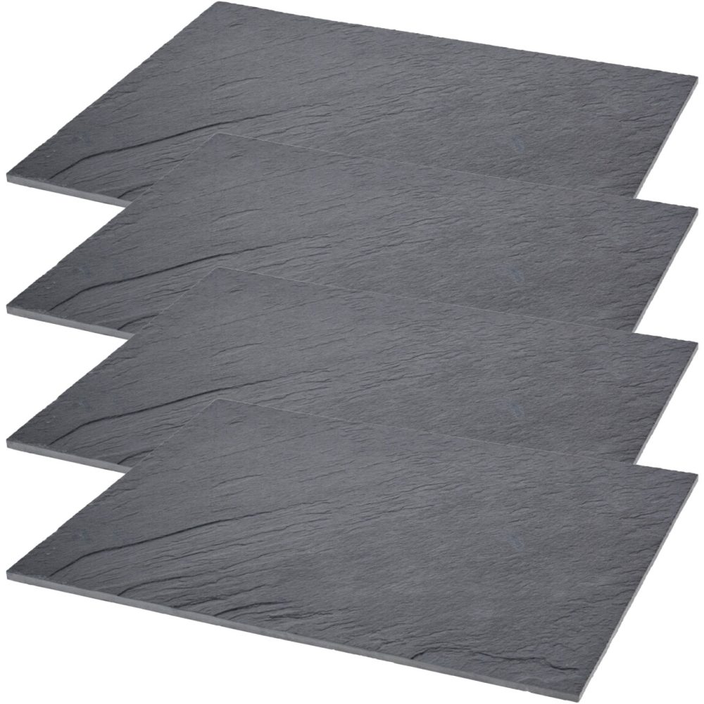 4er-Set Platzset, Schieferplatte, L 40 x B 30 cm