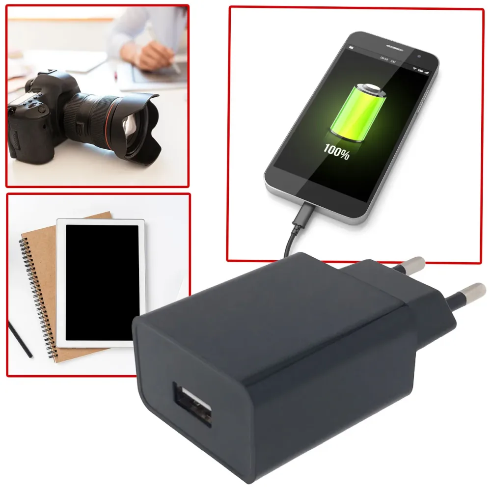 USB-A-Ladegerät, 10 W, schwarz