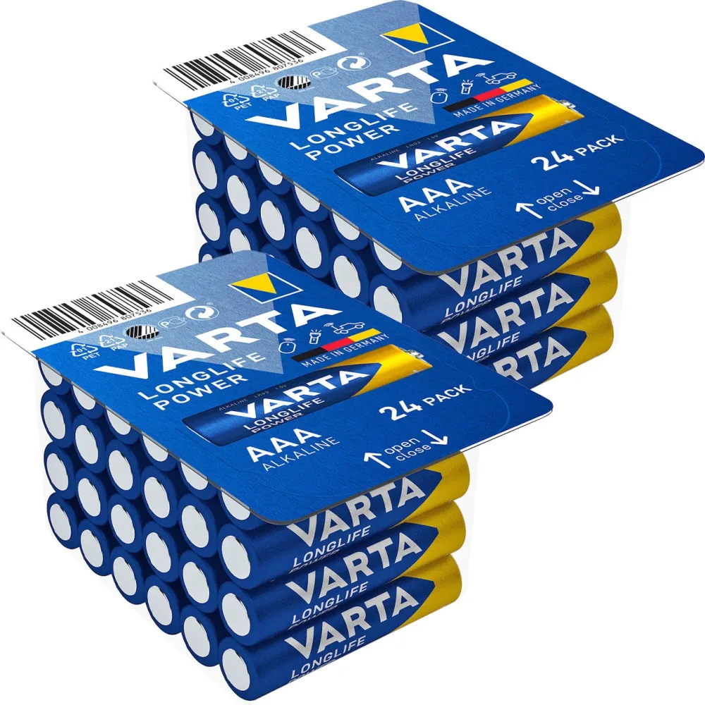 2er-Set Longlife Power Alkaline-Batterien Typ AAA/Micro, 1,5 Volt, 2x 24er-Pack