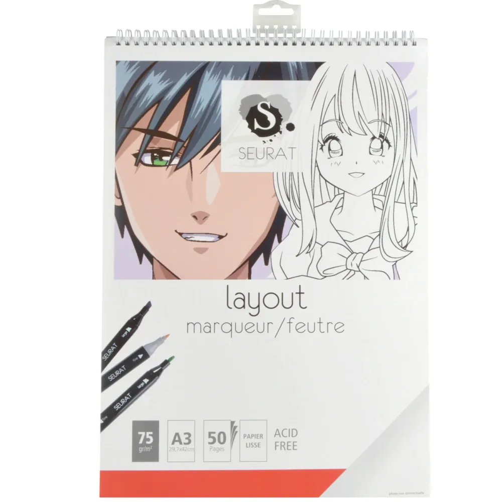 Layoutmarker-Spiralblock, 50 Seiten, A3, 75g/m2