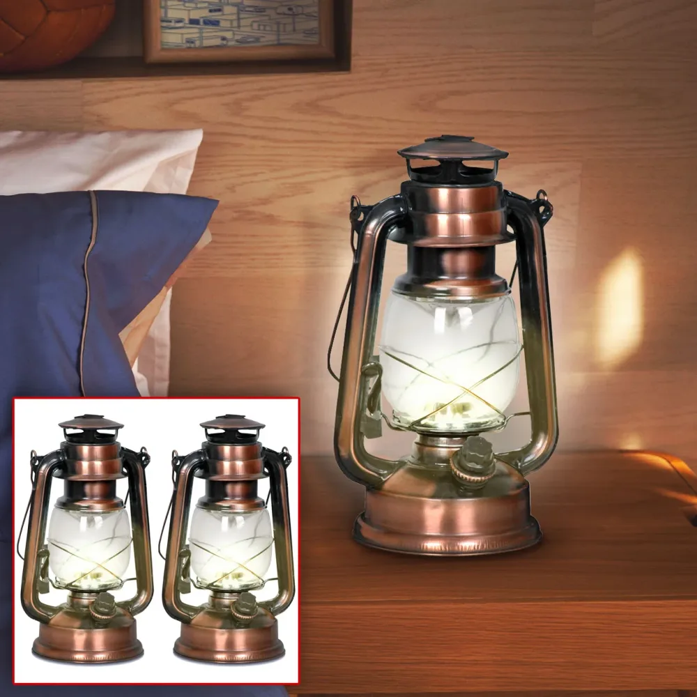 2er-Set LED-Sturmlampe mit Akku, 200 lm, 3 W, warmweiss