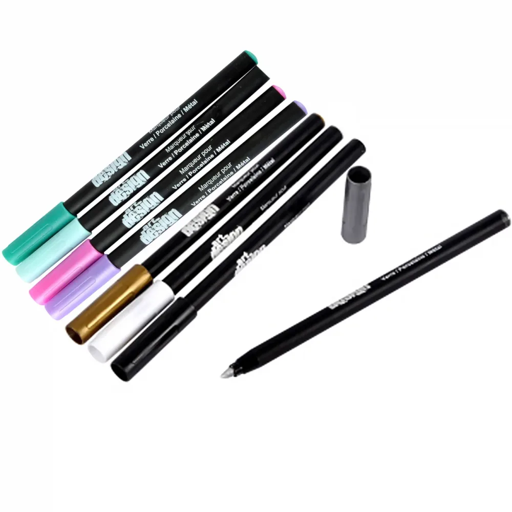 Marker für Glas/Keramik/Metall, 8Stk., in Metallic- und Pastellfarben