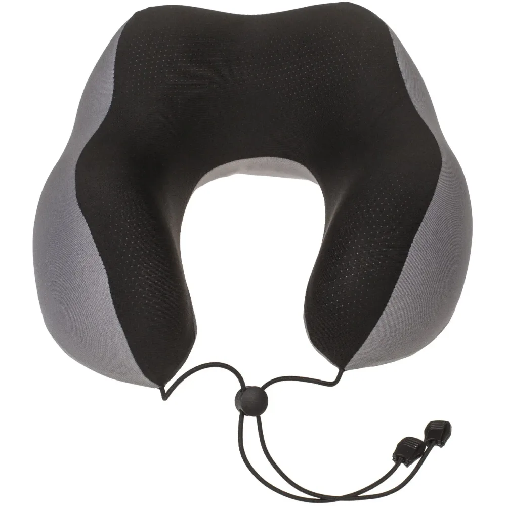 Nackenkissen aus Memory Foam mit Haltekordel, schwarz/grau