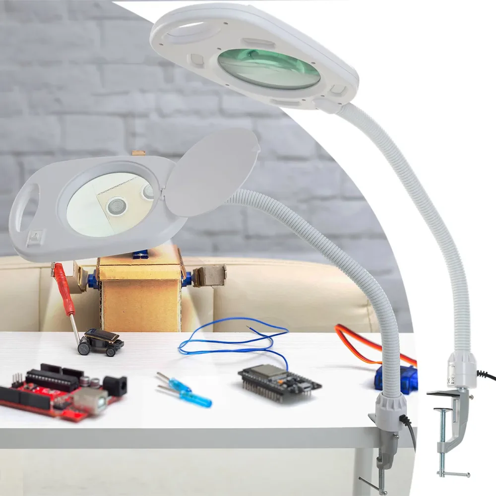 LED-Lupenleuchte, 5-fache Vergrösserung & Gelenkarm, 5 Watt, 450 Lumen