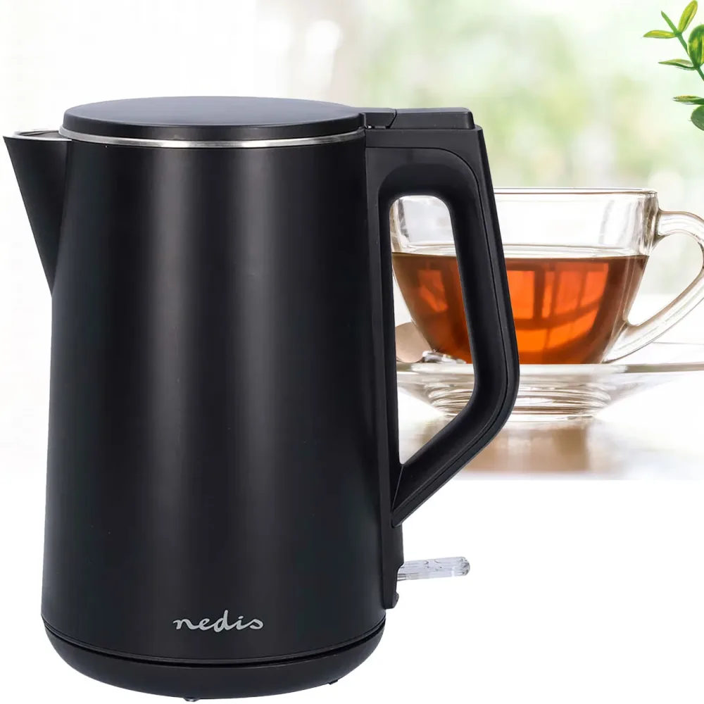 Nedis KAWK361EBK Wasserkocher Kontrollleuchte Schwarz Fassungsvermögen: 1.5 l