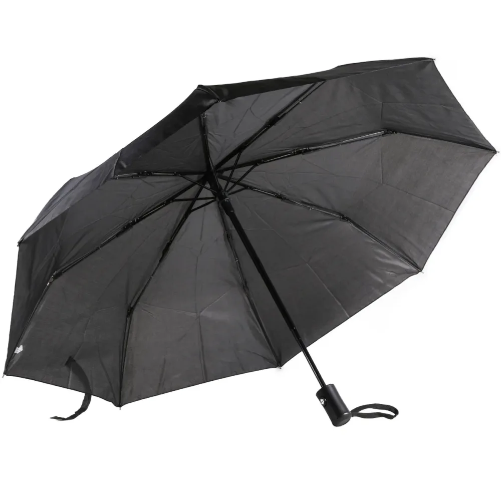 Kompakter Regenschirm, automatisch aufklappbar, schwarz, Ø 95 cm