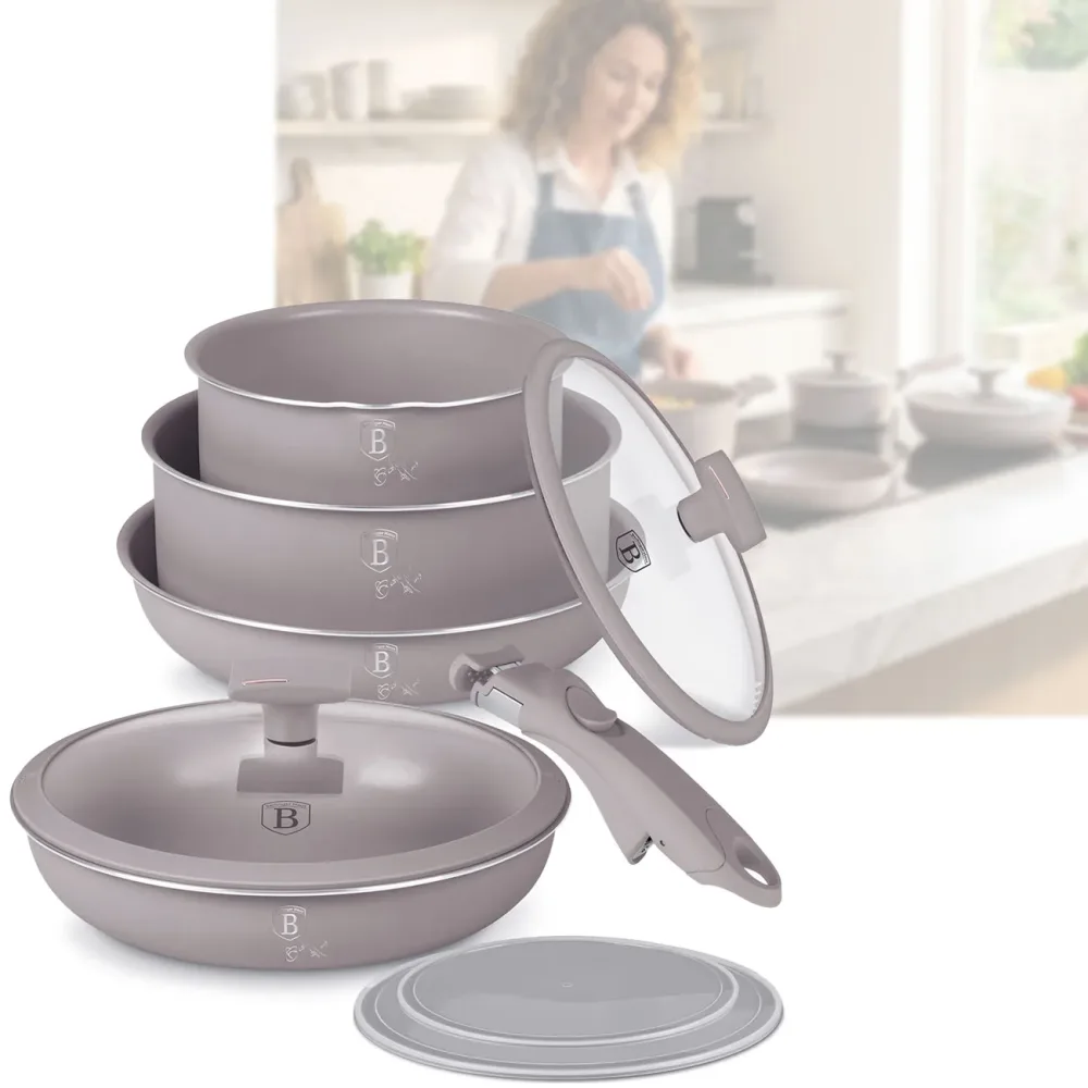 Design Kochset inkl. Smart Lids, 9-teilig, taupe
