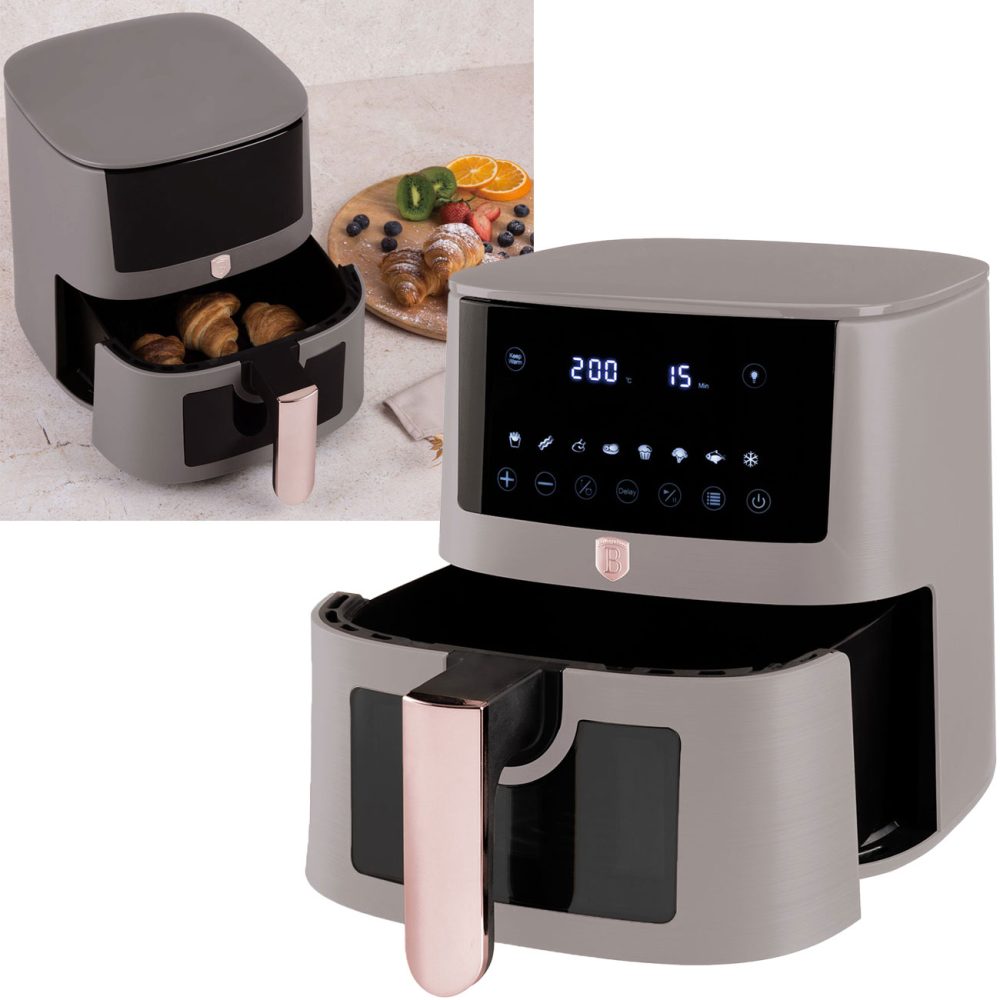 Heissluftfritteuse mit 8 Kochprogrammen und Warmhaltefunktion, 5l, taupe