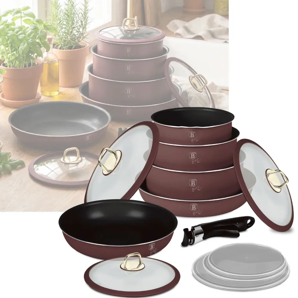 Design Kochset inkl. Smart Lids, 12-teilig, bordeaux
