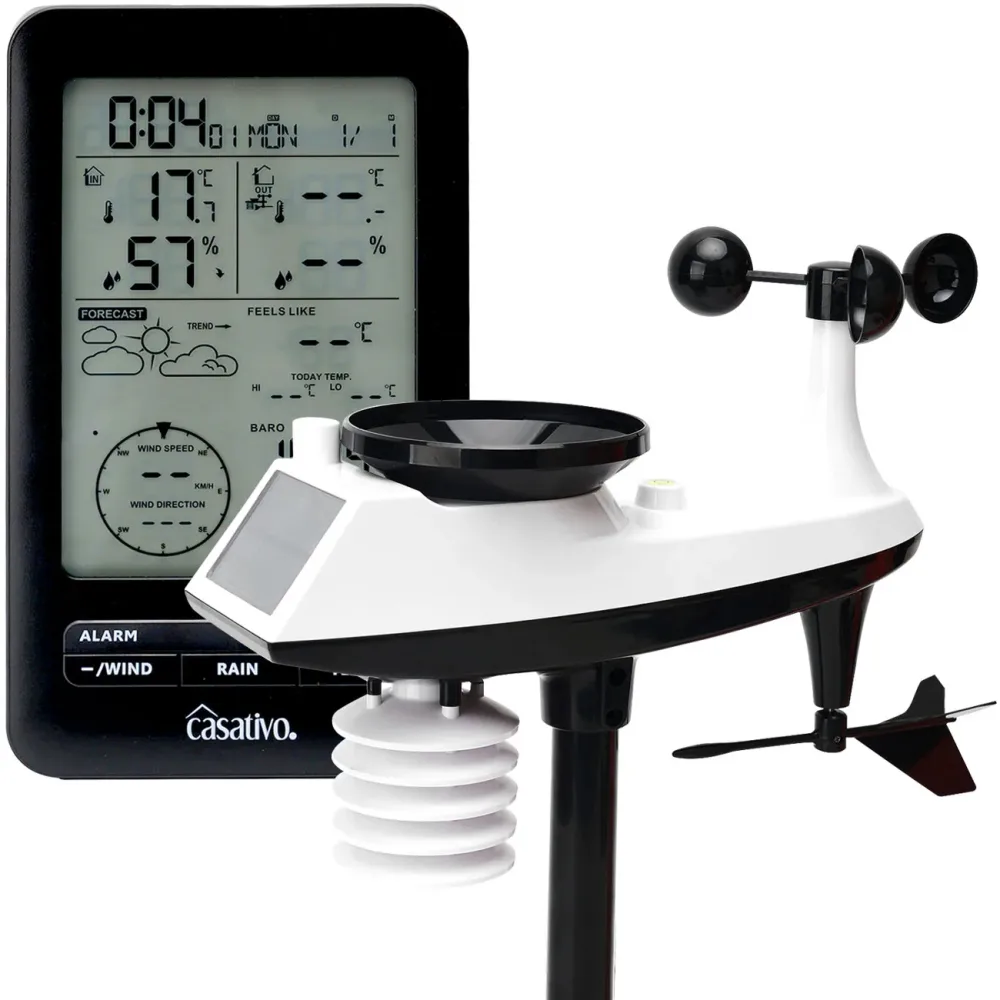Professionelle Funk-Wetterstation mit Aussensensor, Hygrometer und Wettervorschau