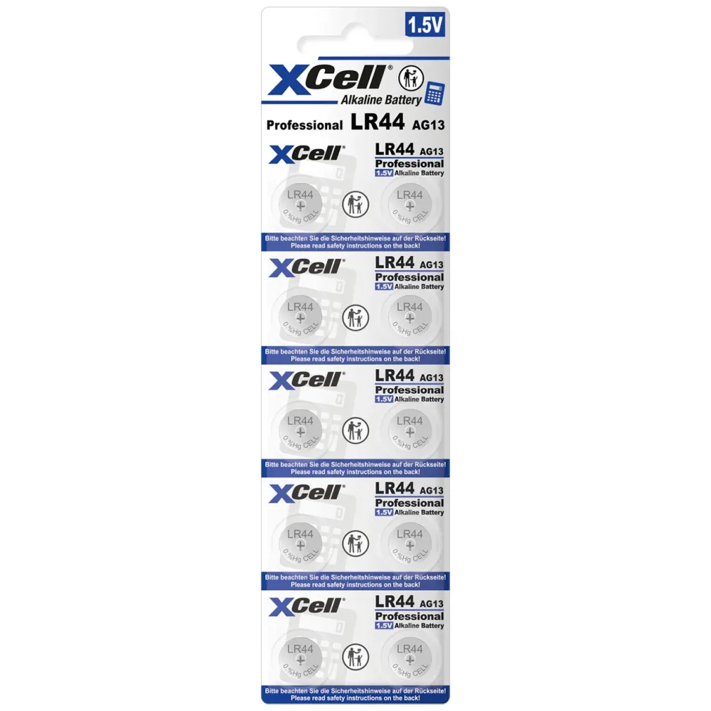 XCell Knopfzelle LR44 1.5 V 10 St. Alkali-Mangan