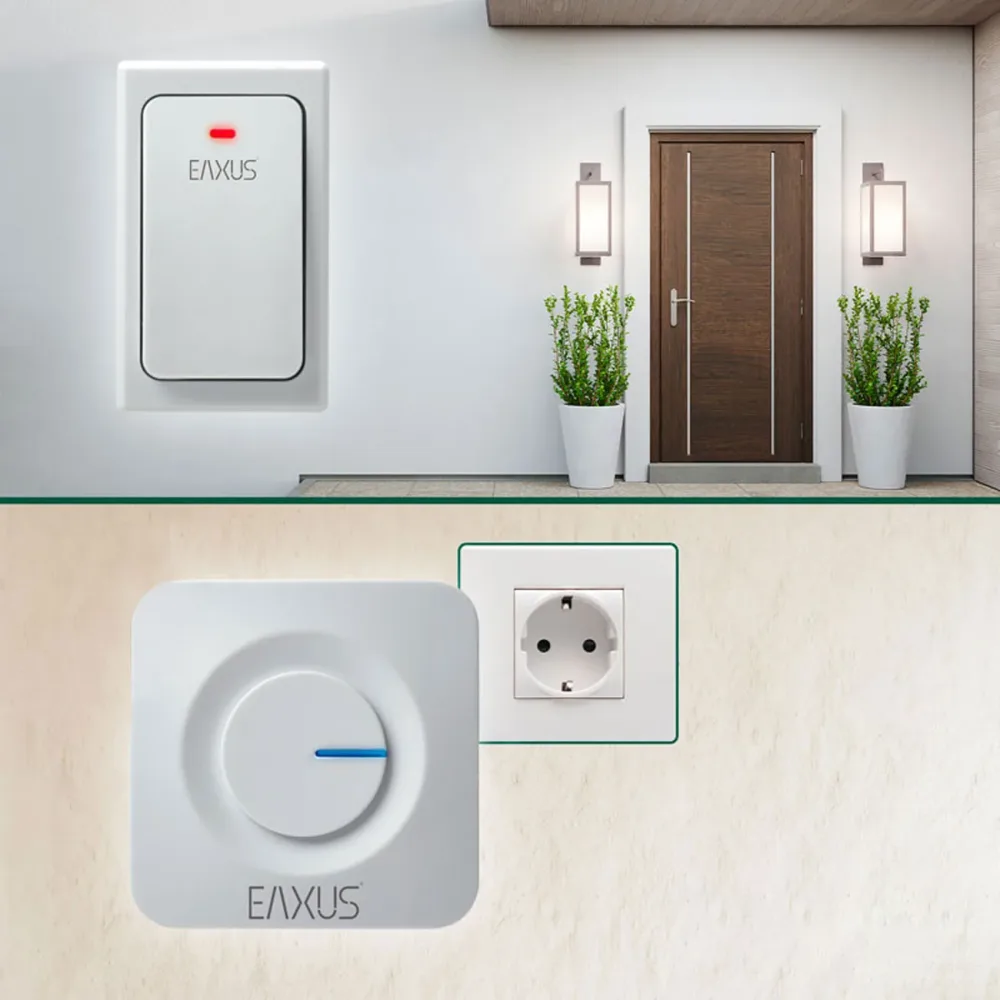 Türklingel mit einem Empfänger, LED-Licht, IP44, batterielos