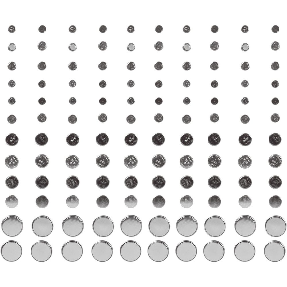 Lithium Knopfzellen-Batterie-Set, 120 Stück, 10 Typen