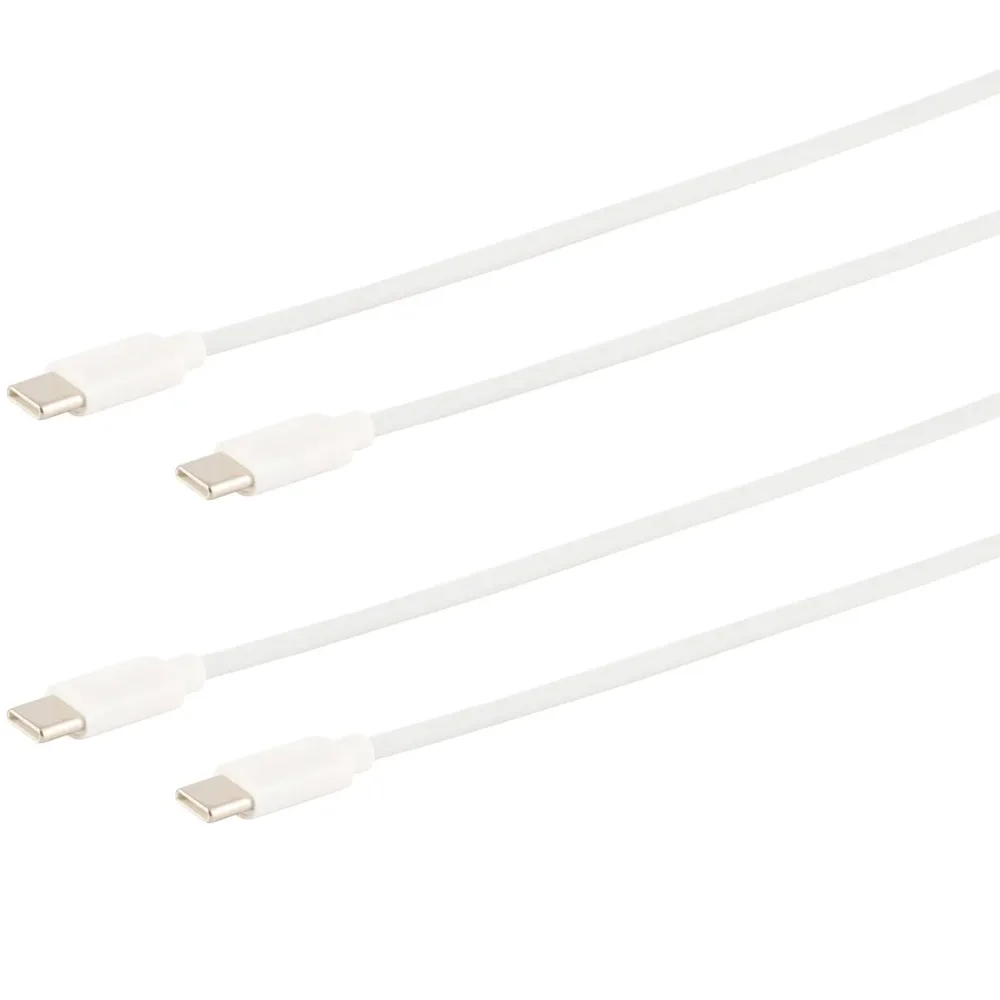 2er-Set Schnellladekabel USB-C, weiss, 0,5 m