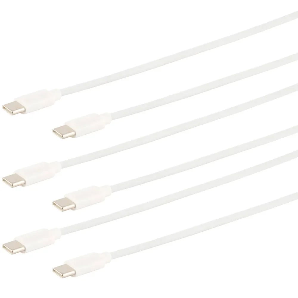 3er-Set Schnellladekabel USB-C auf USB-C, weiss, 2 m
