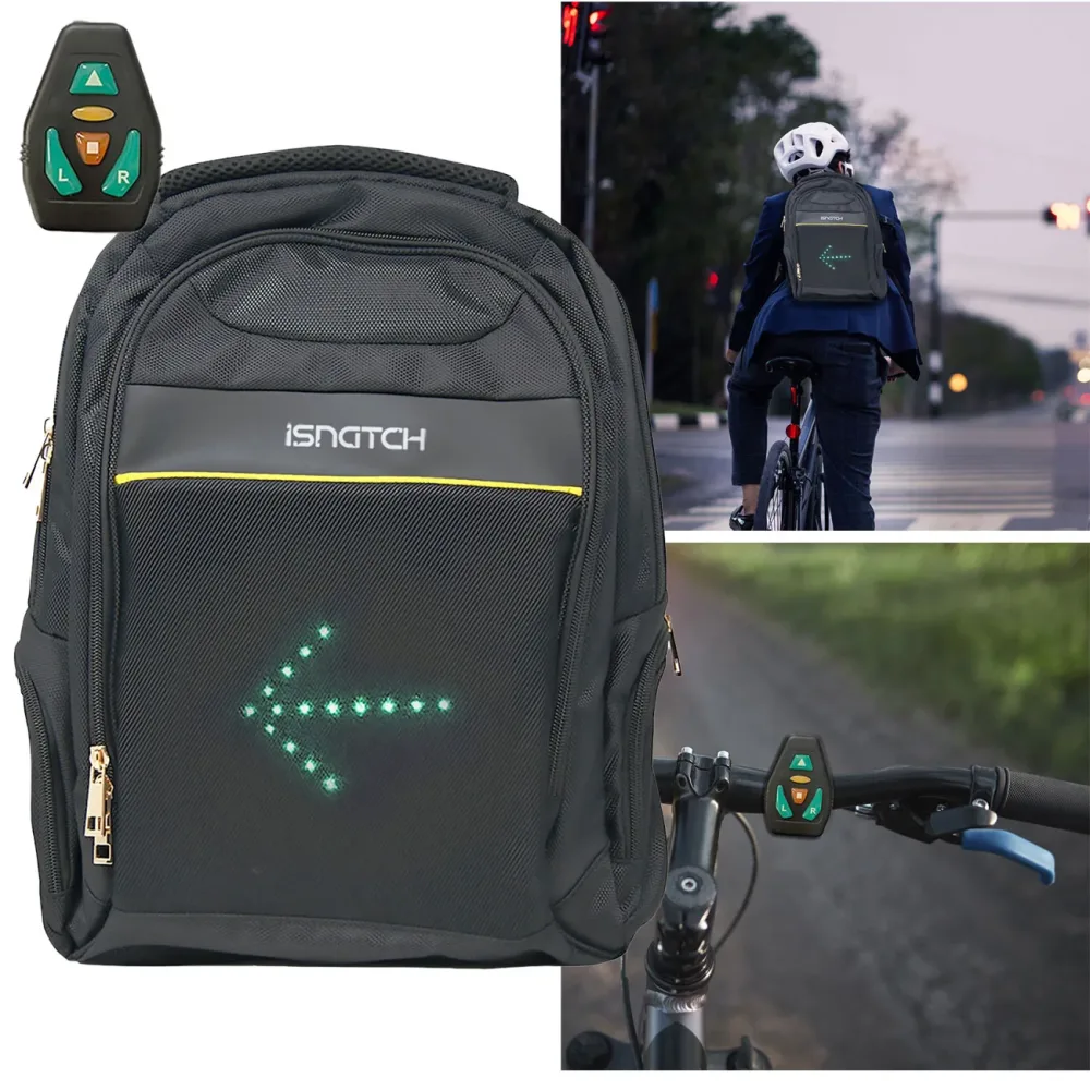 LED Blinker-Rucksack für Laptops, schwarz