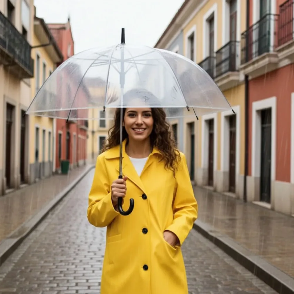 Regenschirm mit Automatiköffnung, transparent, Ø 85 cm