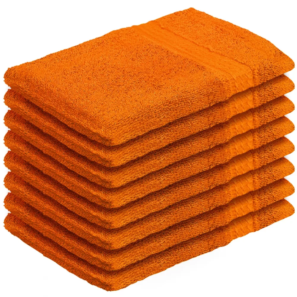 8er-Set Waschhandschuhe aus 100% Baumwolle, Waschlappen mit Schlaufe, terra