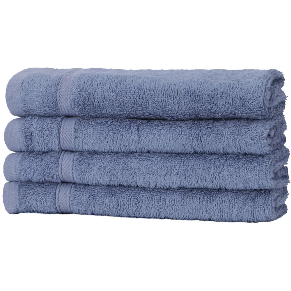 4er-Set Gästehandtücher, 50% Bambus & 50% Baumwolle, 30 x 50 cm, blau