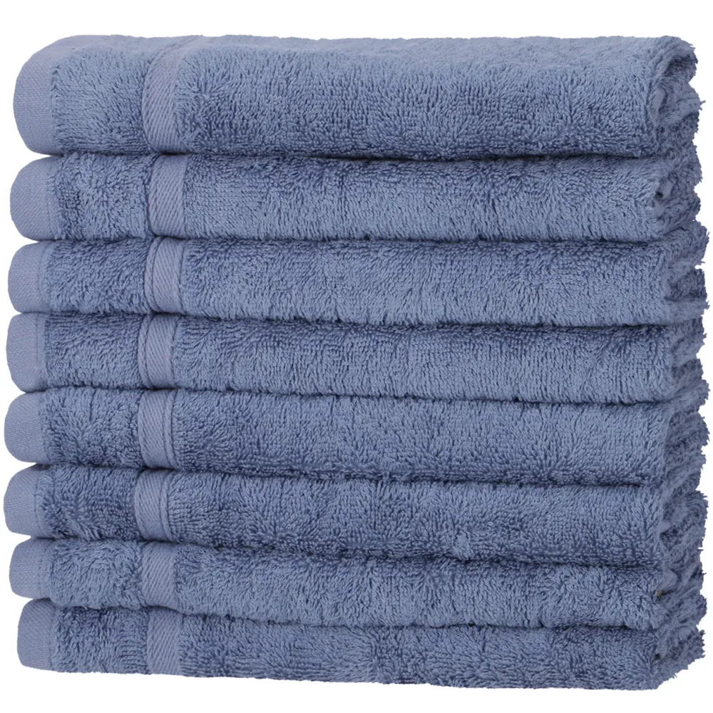 8er-Set Gästehandtücher, 50% Bambus & 50% Baumwolle, 30 x 50 cm, blau