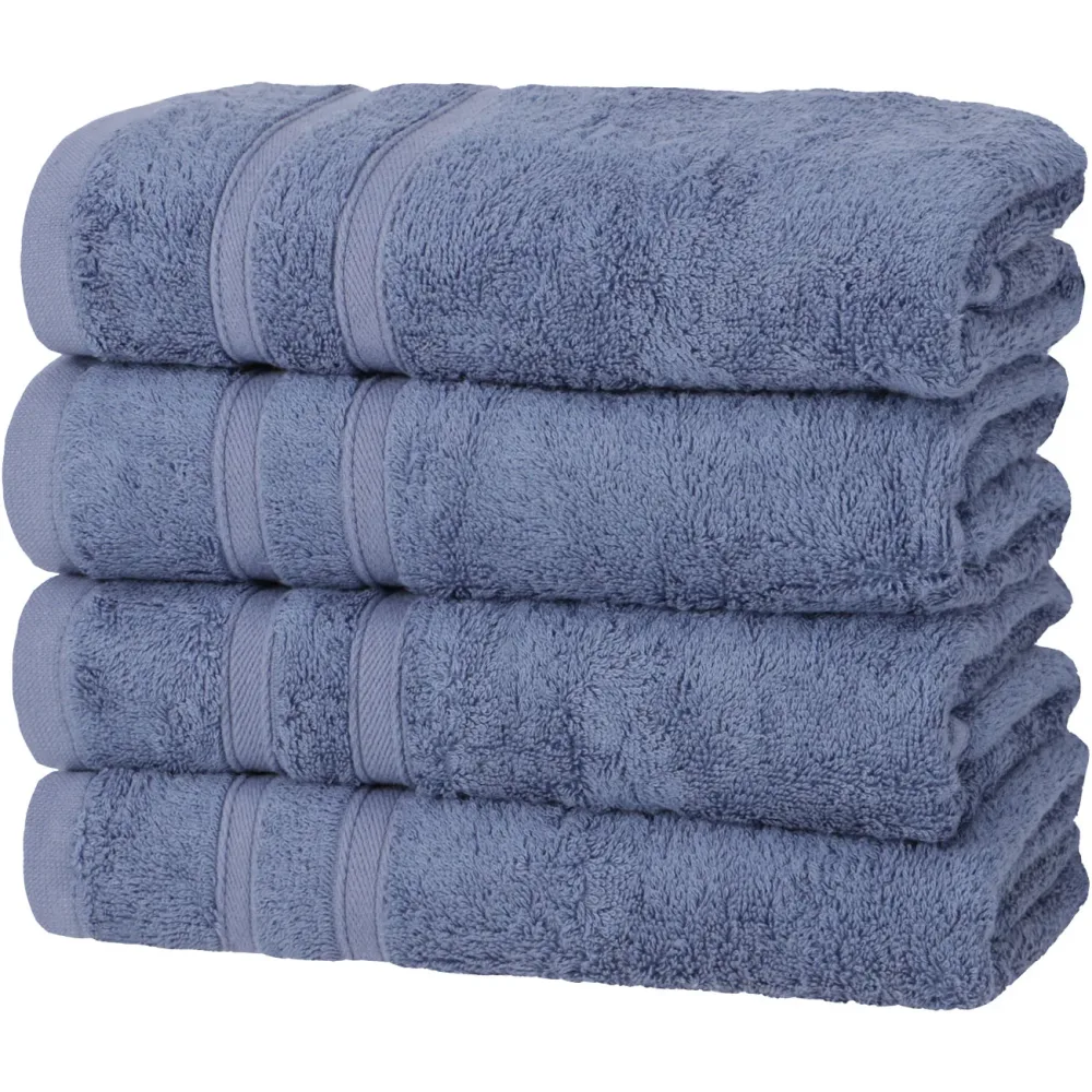 4er-Set Handtücher, 50% Bambus & 50% Baumwolle, 50 x 100 cm, blau